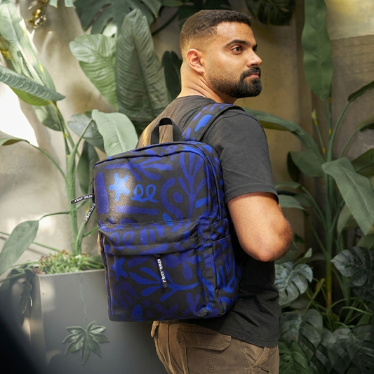 Blue And Black Seamles Backpack - dotgallery