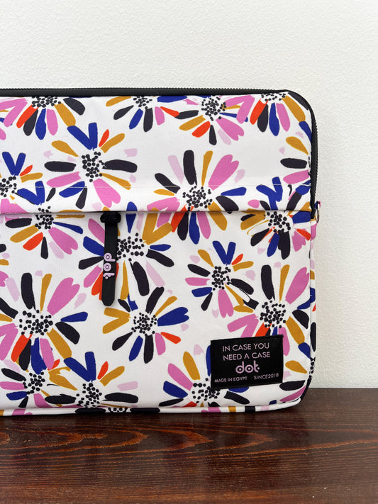 Wildflower in white 13 inch Laptop Sleeve