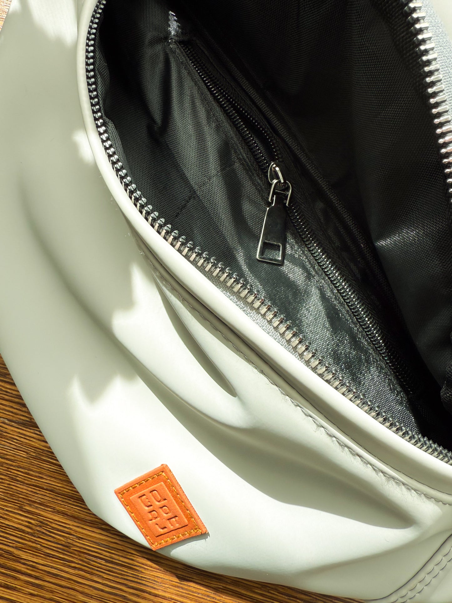gray waist bag