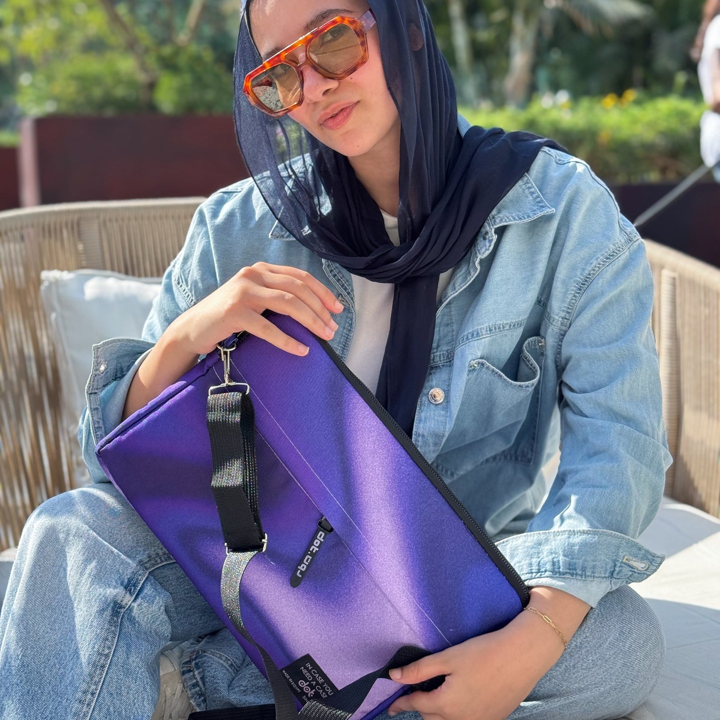 Gradient glow in Purple monochrome 13 inch Laptop Sleeve