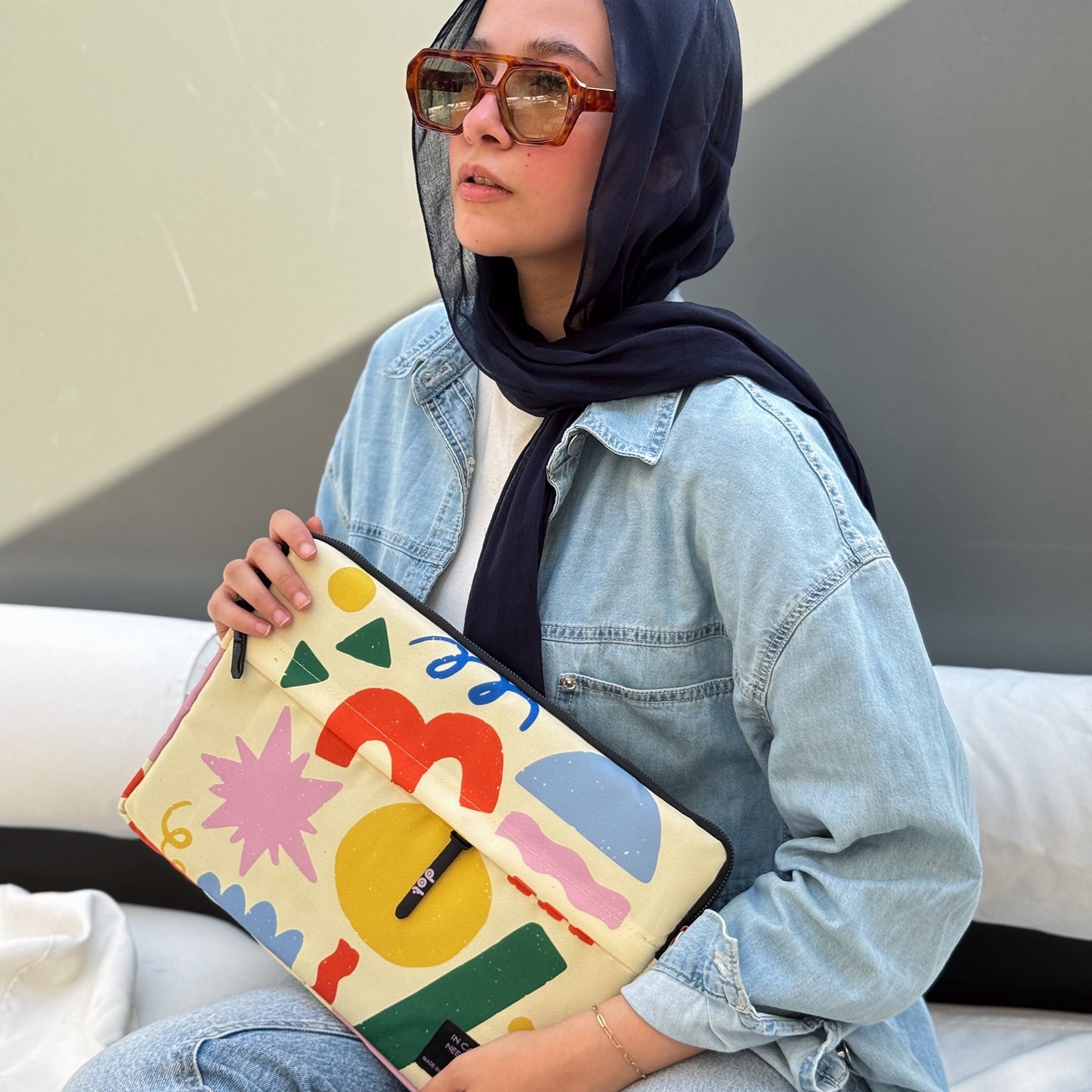 Shape symphony in yellow 13 inch Laptop Sleeve