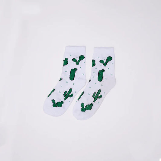 Cactus white socks
