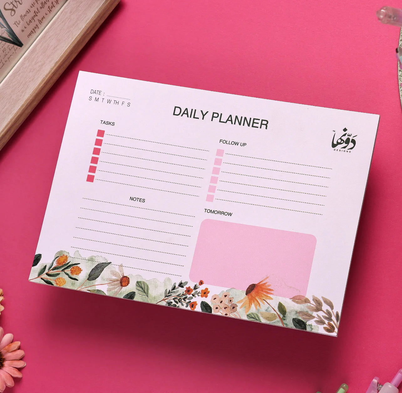 Floral - To Do Pad English