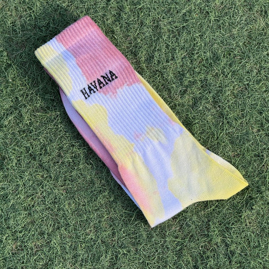 Yellow Red Tie Dye socks