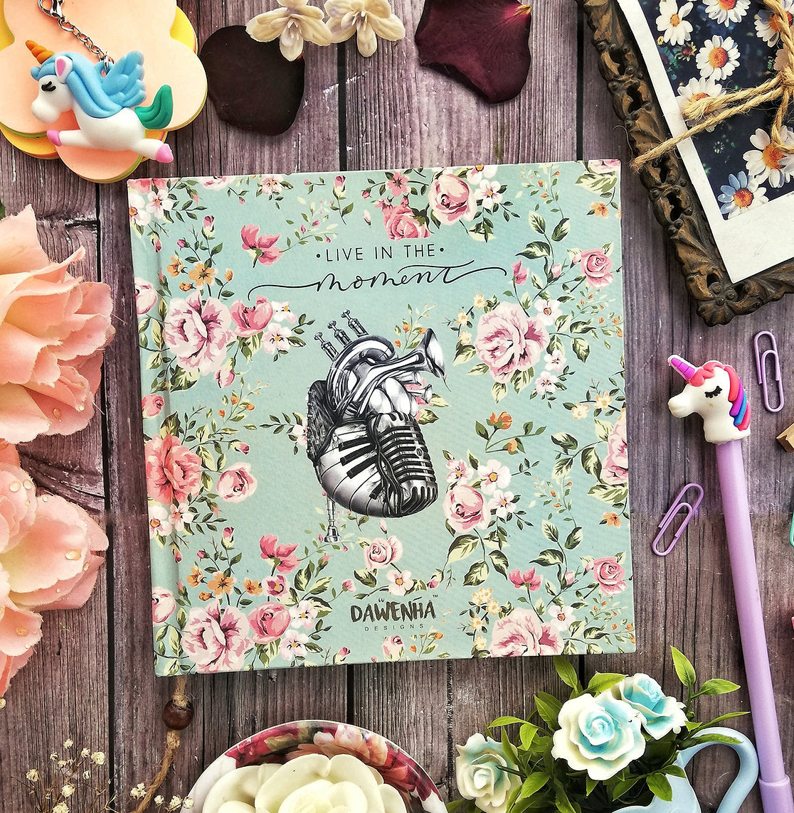 Live in The Moment vintage Notebook