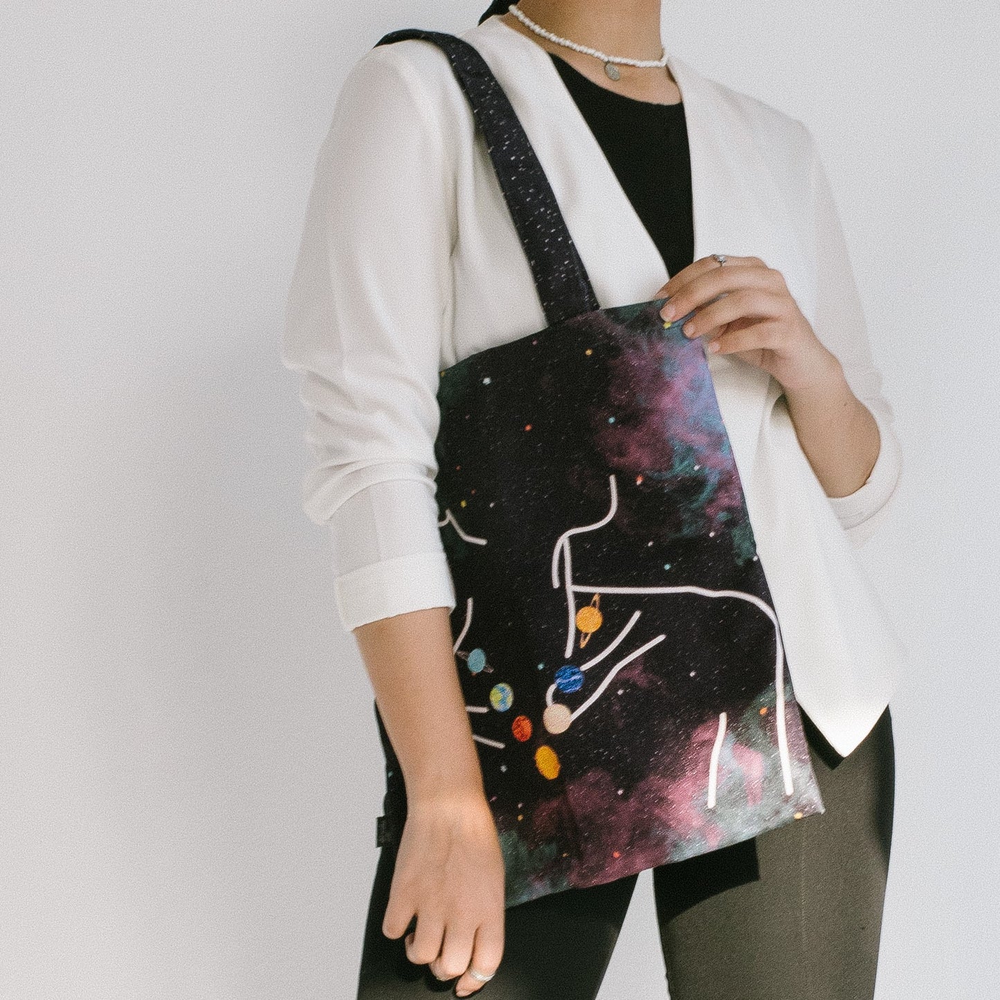 Planets Neckless Tote Bag - dotgallery
