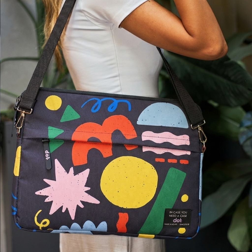 Shape symphony in black 13 inch Laptop Sleeve - dotgallery
