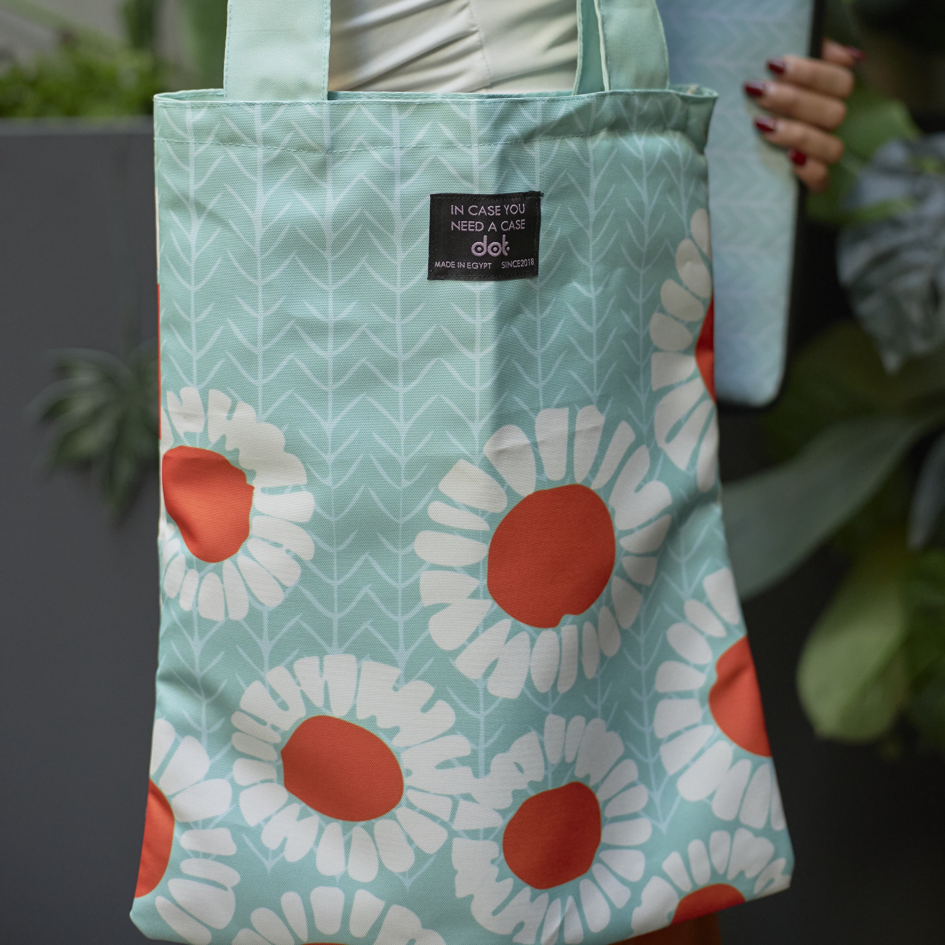 White Flower Tote Bag - dotgallery
