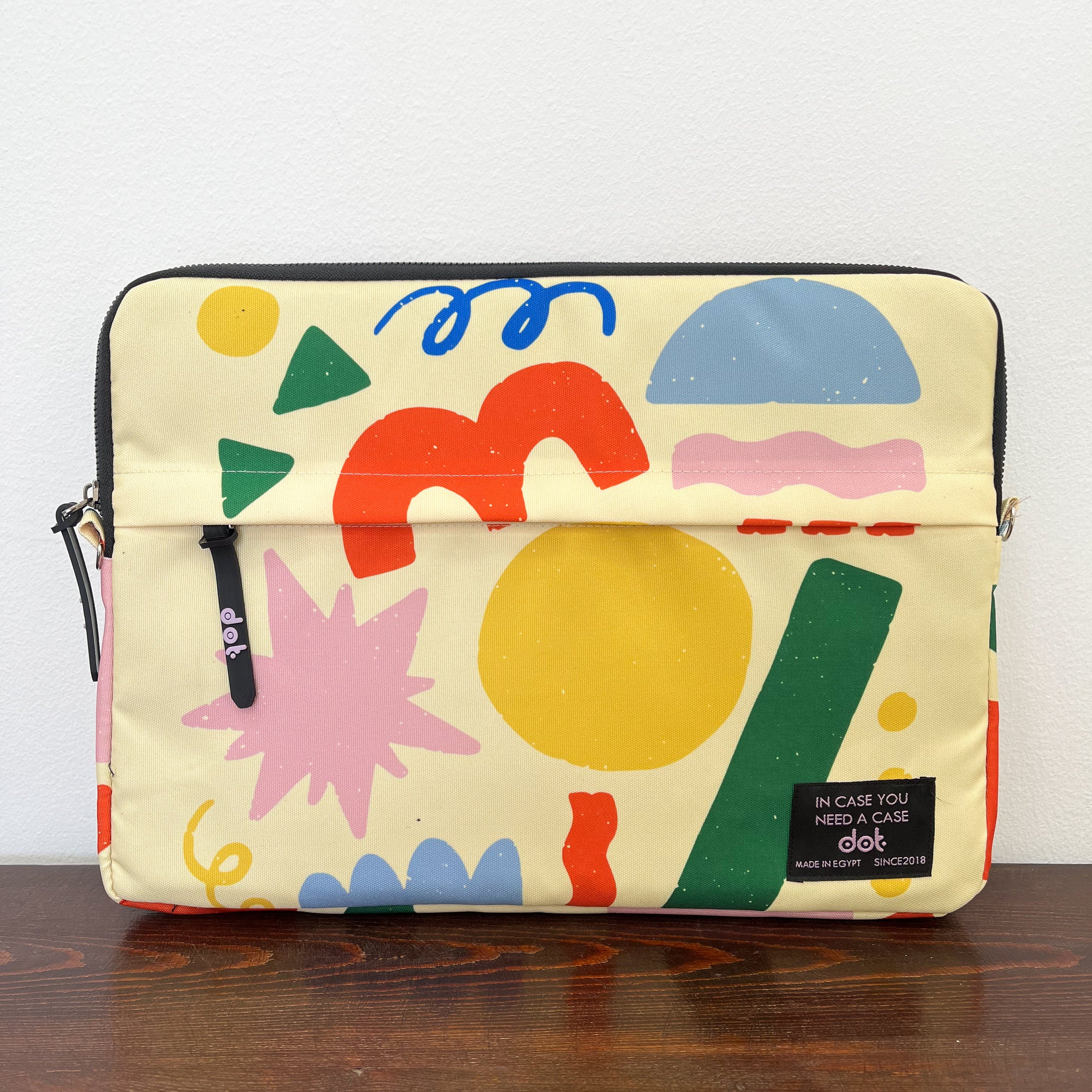Shape symphony in yellow 13 inch Laptop Sleeve - dotgallery