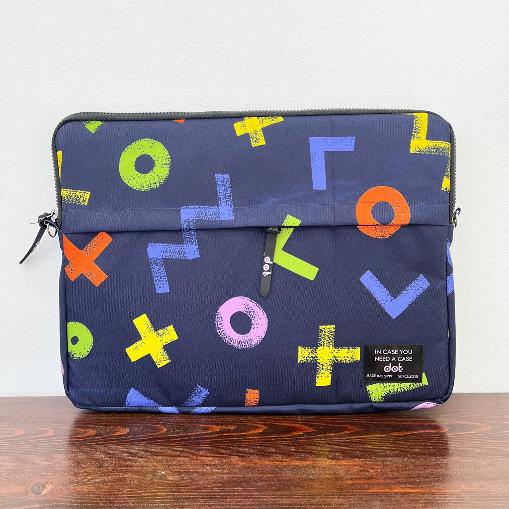 Geometric Scribbles in navy 15.6 inchLaptop Sleeve - dotgallery