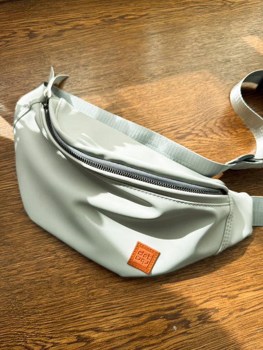 gray waist bag