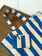 Blue striped tote bag - dotgallery