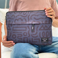 Abstract doodles in charcoal grey  15.6 inch Laptop Sleeve - dotgallery