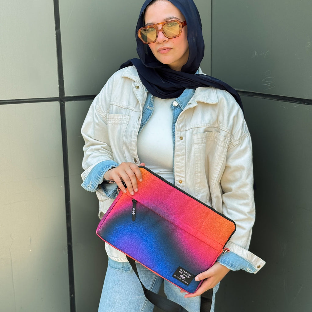 Gradient glow in Sunset hues 13 inch Laptop Sleeve - dotgallery