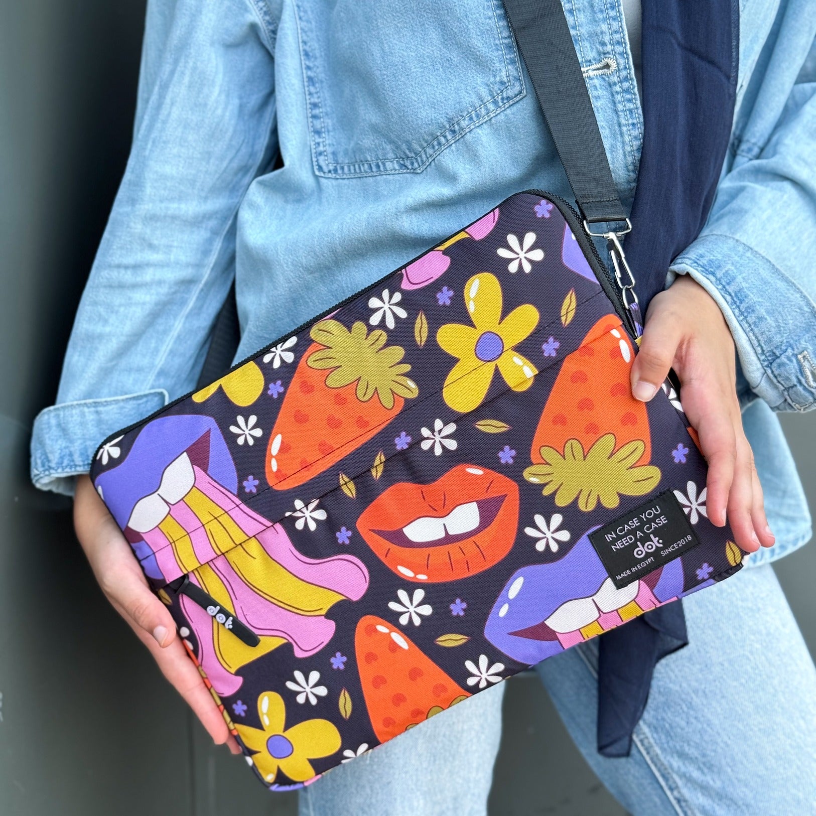 Pop explosion in black 13 inch Laptop Sleeve - dotgallery