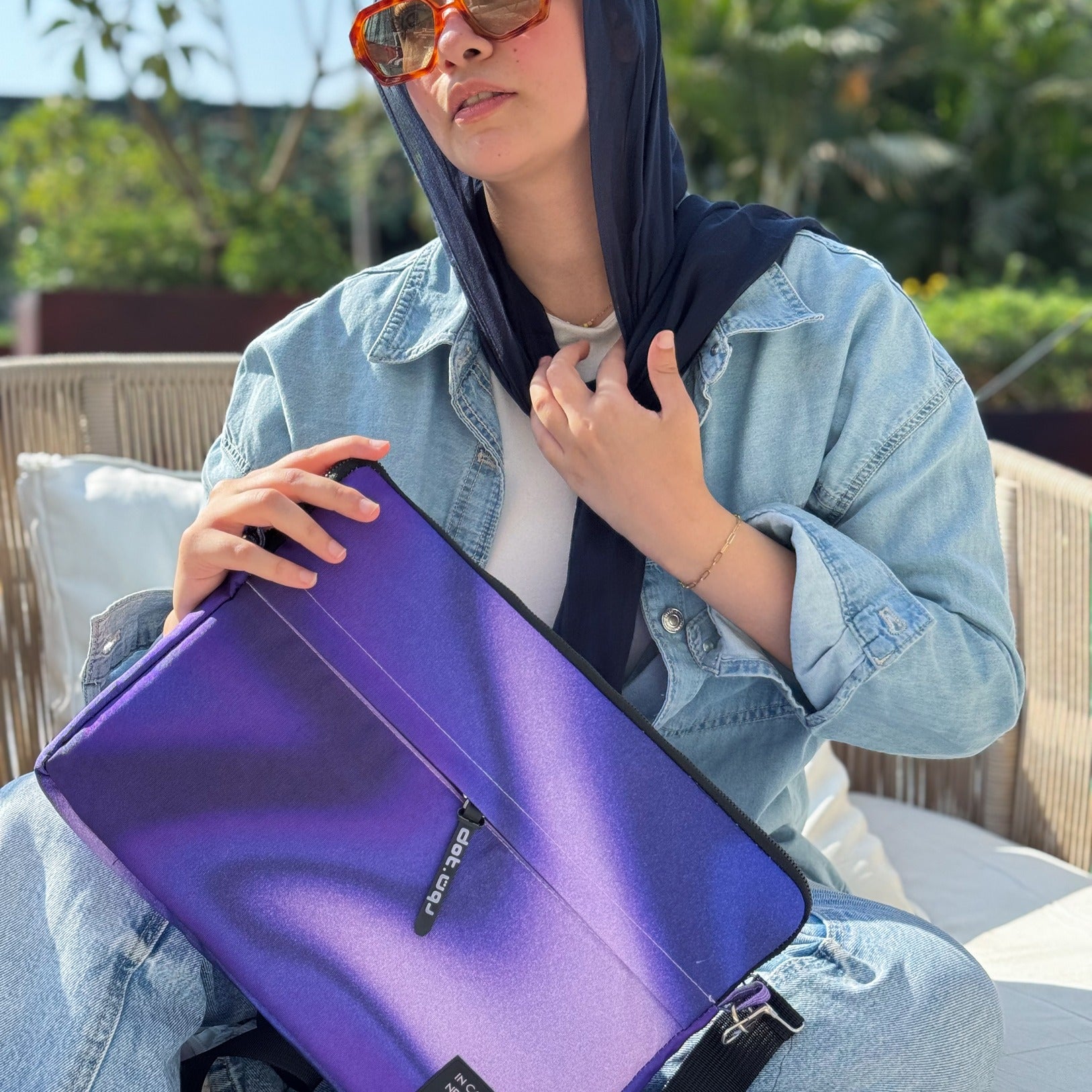 Gradient glow in Purple monochrome  15.6 inch Laptop Sleeve - dotgallery