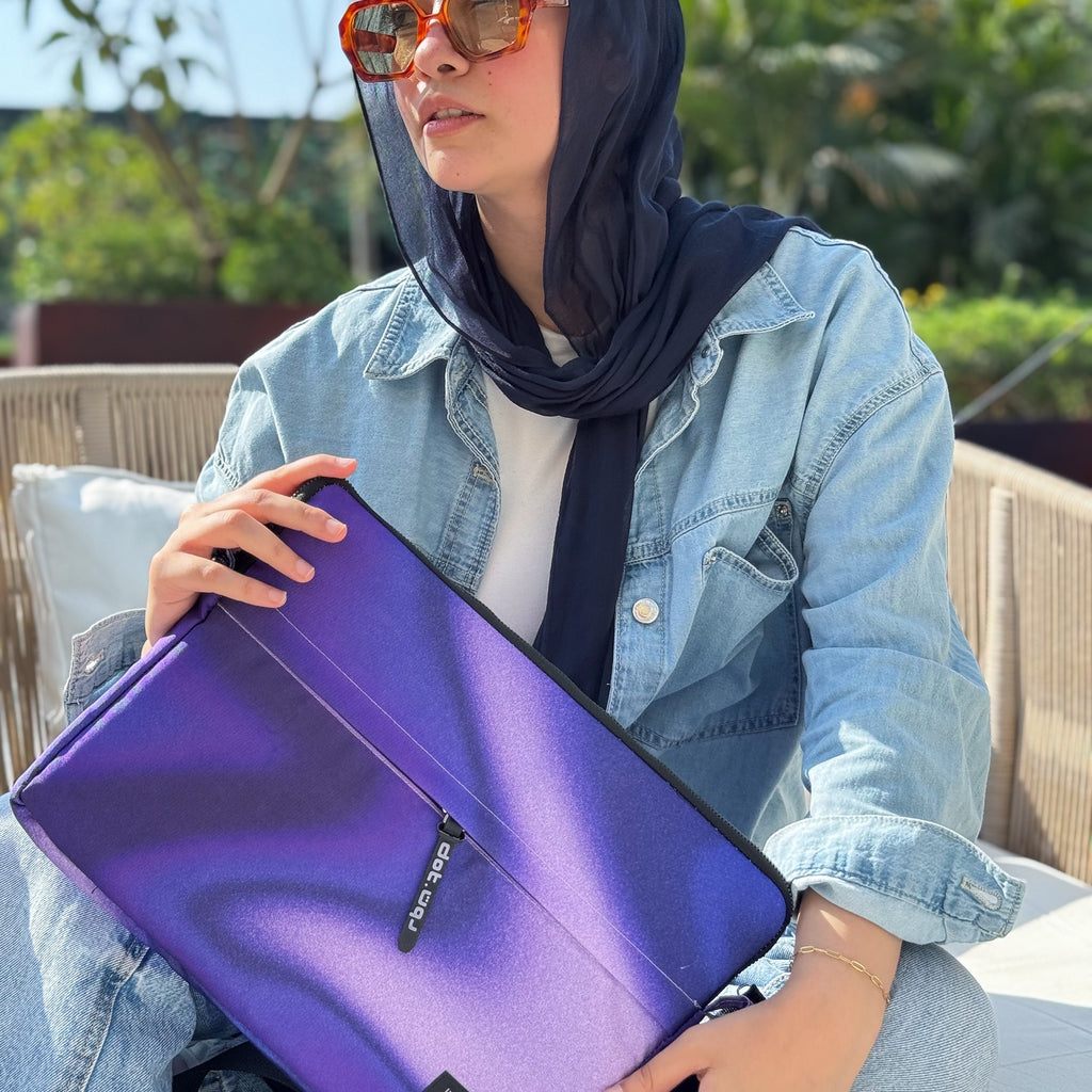Gradient glow in Purple monochrome  15.6 inch Laptop Sleeve - dotgallery