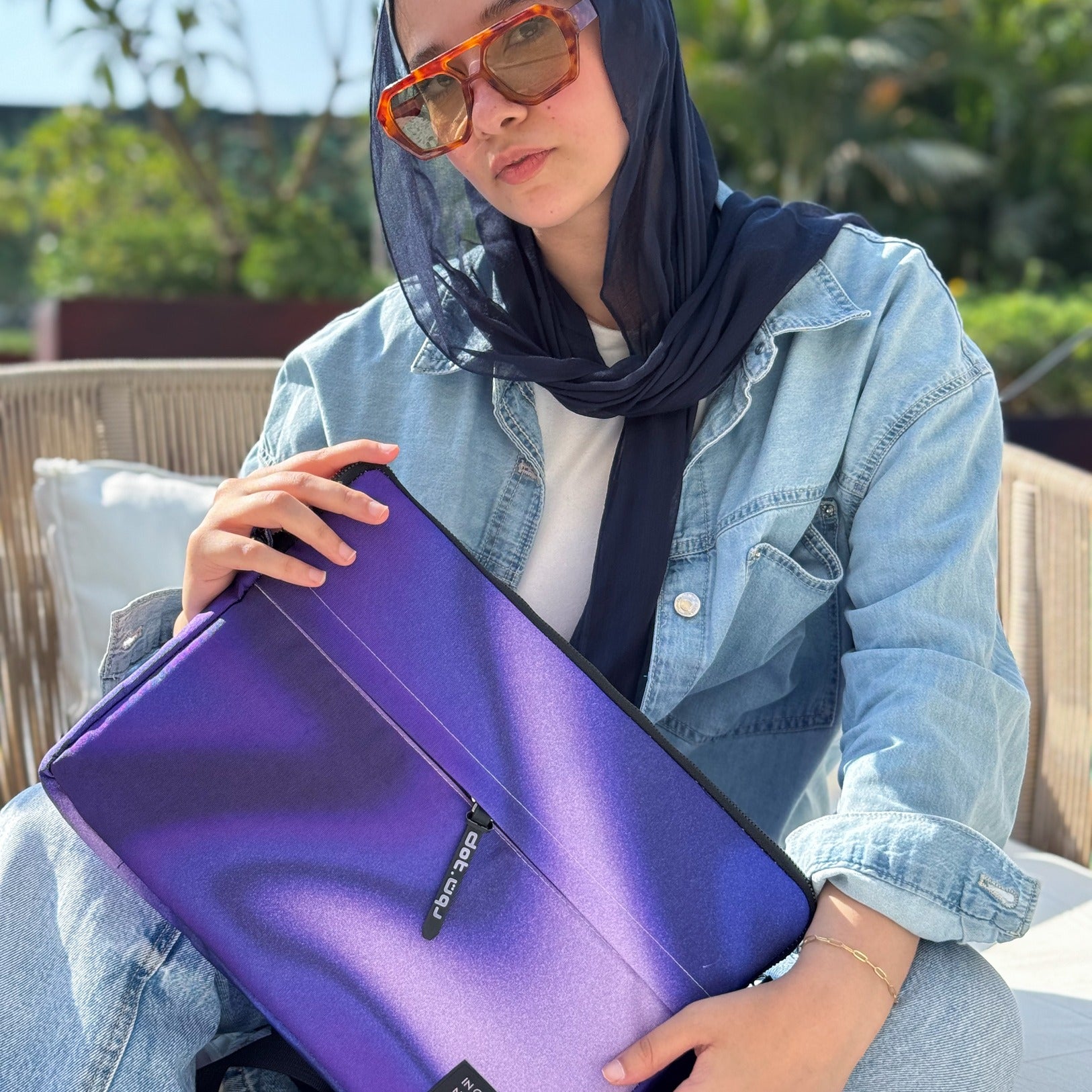 Gradient glow in Purple monochrome  15.6 inch Laptop Sleeve - dotgallery
