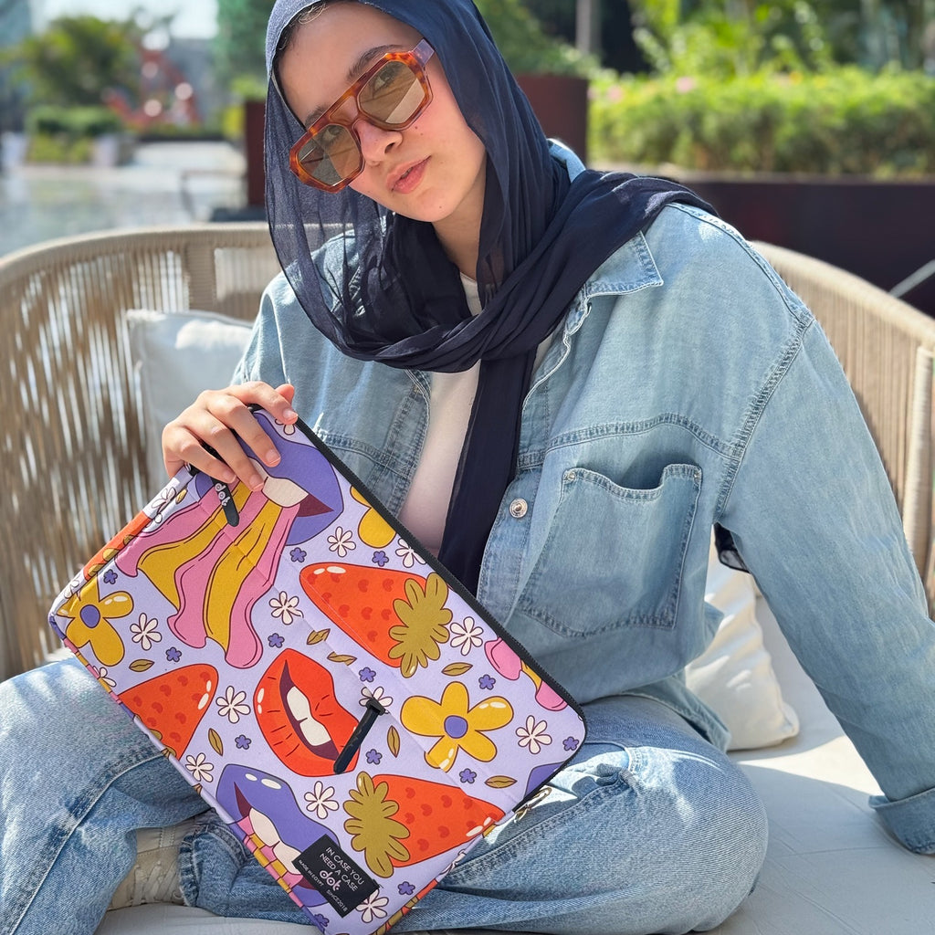 Pop explosion in lavender 13 inch Laptop Sleeve - dotgallery