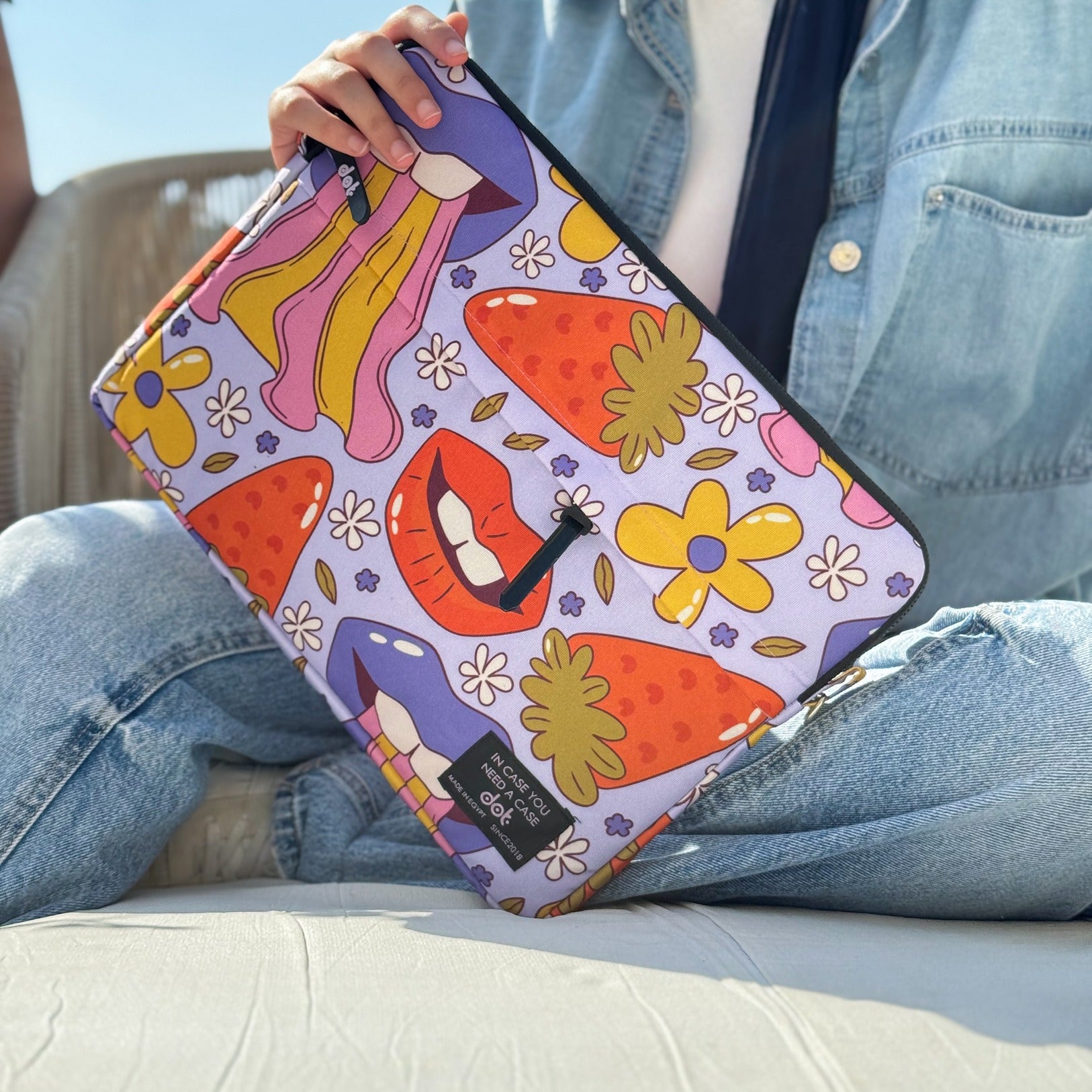 Pop explosion in lavender 13 inch Laptop Sleeve - dotgallery