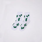 Cactus white Mid Calf socks - dotgallery