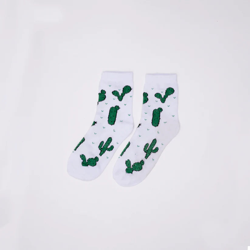 Cactus white Mid Calf socks - dotgallery
