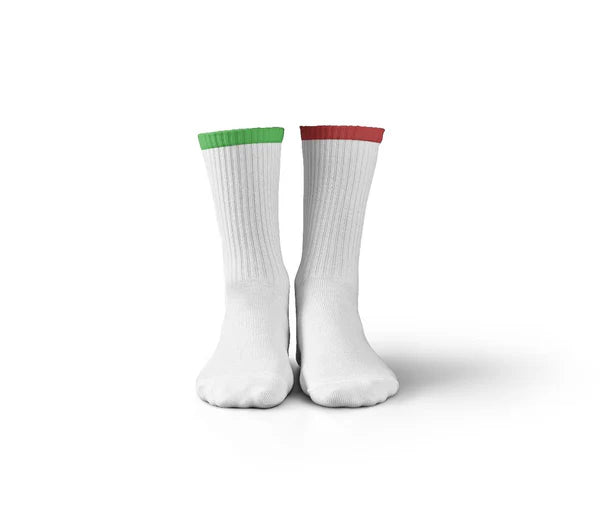 Battery White Mid Calf Socks - dotgallery