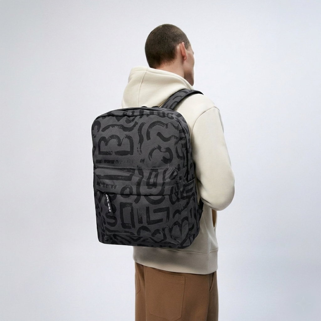 Abstract Doodles In Black Backpack - dotgallery