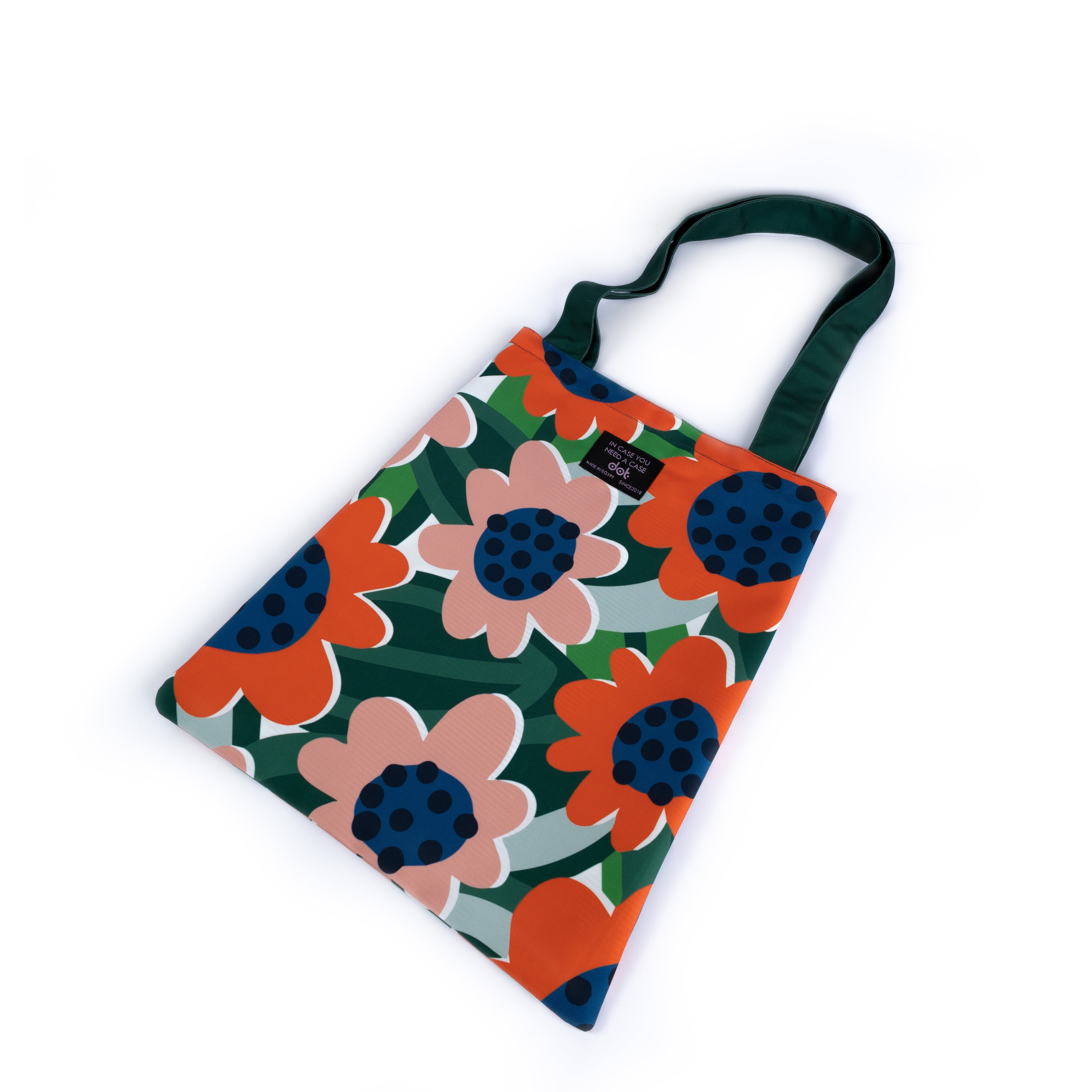 Green Flower Tote Bag - dotgallery