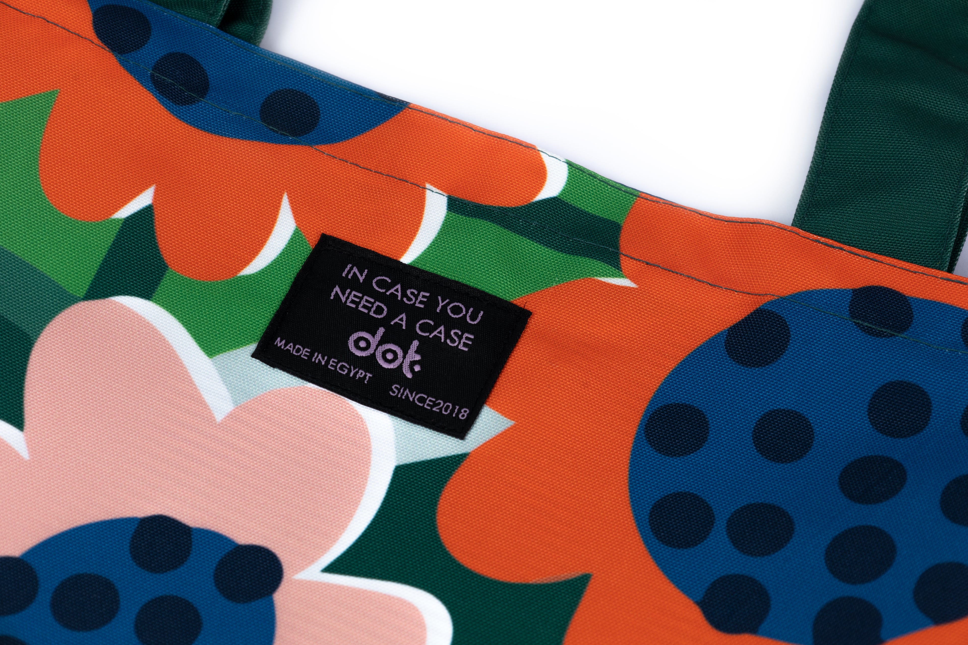 Green Flower Tote Bag - dotgallery