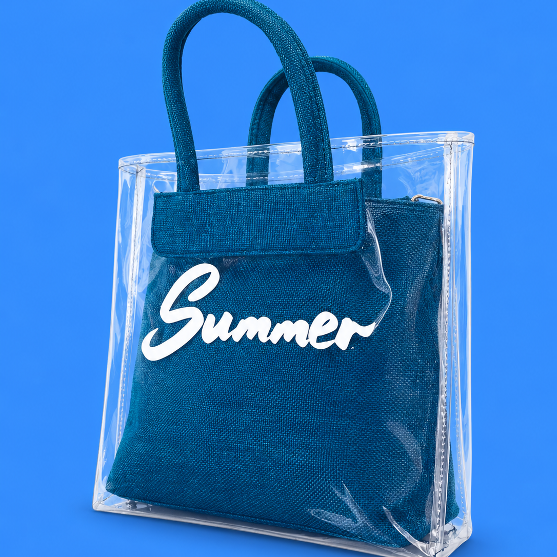 Transparent Summer Tote Bag - dotgallery