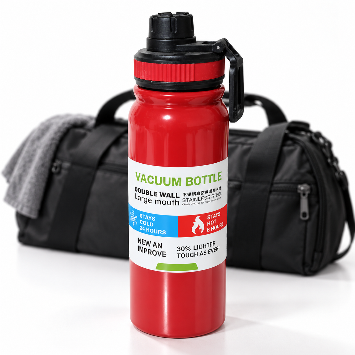 sport bottle red
