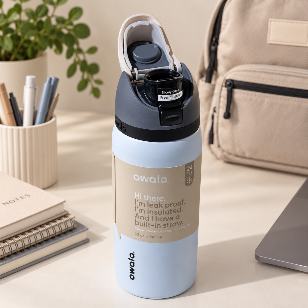 owala white / grey 1L