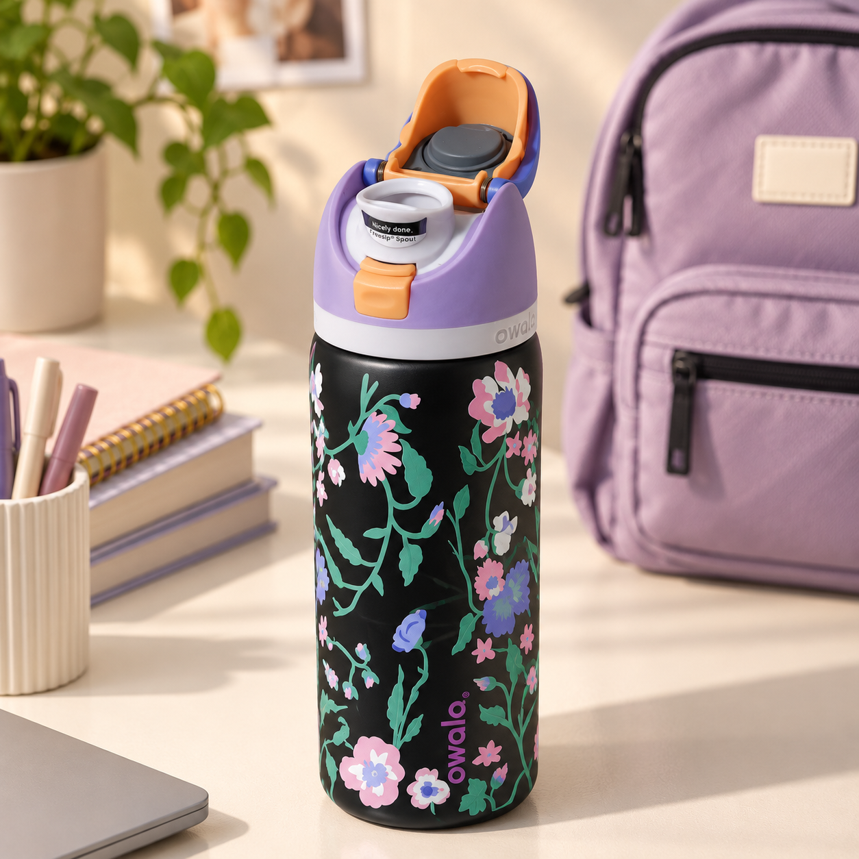 owala black flora 1L