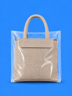 Beige Transparent Summer Tote Bag - dotgallery
