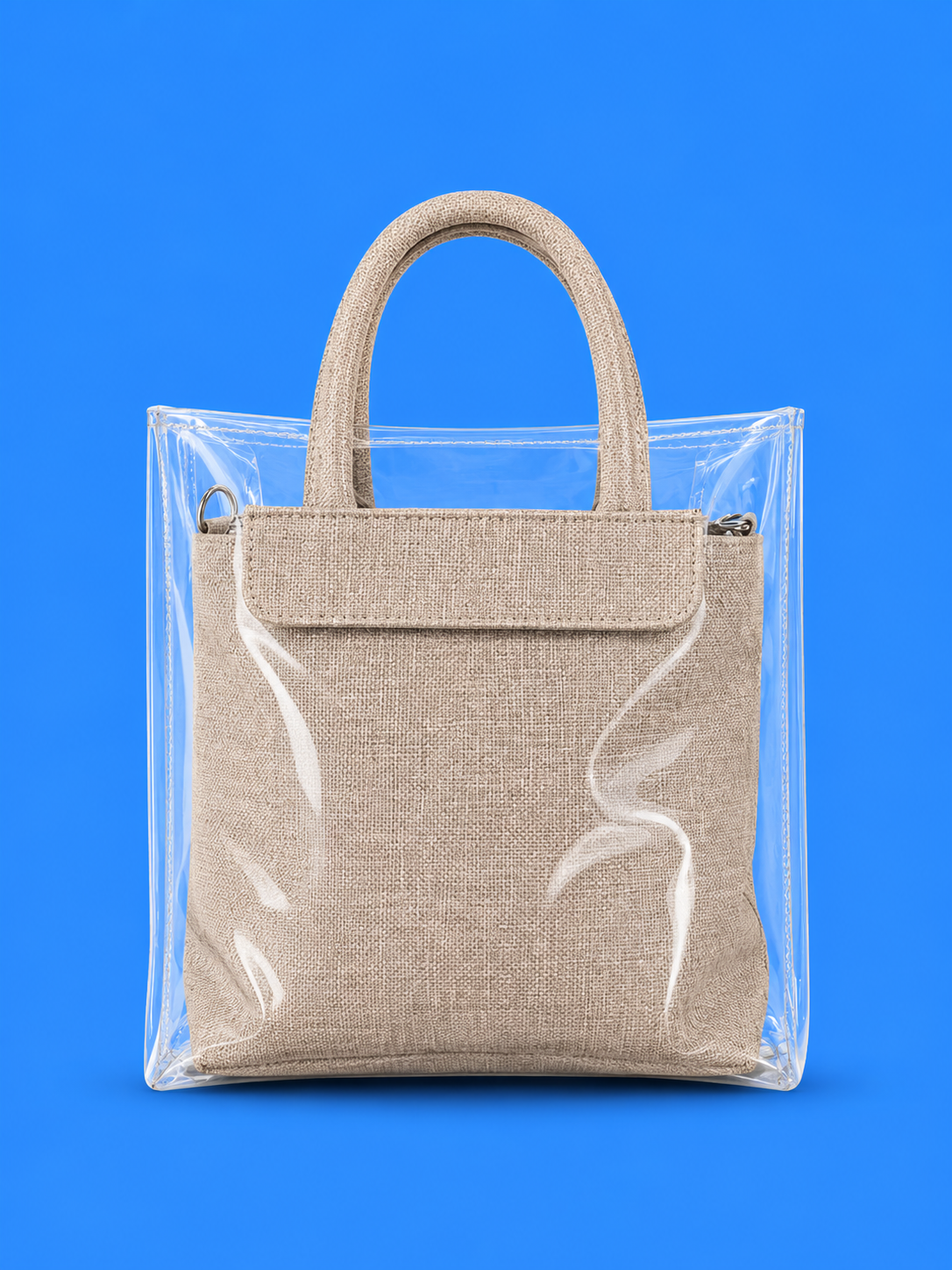 Beige Transparent Summer Tote Bag - dotgallery