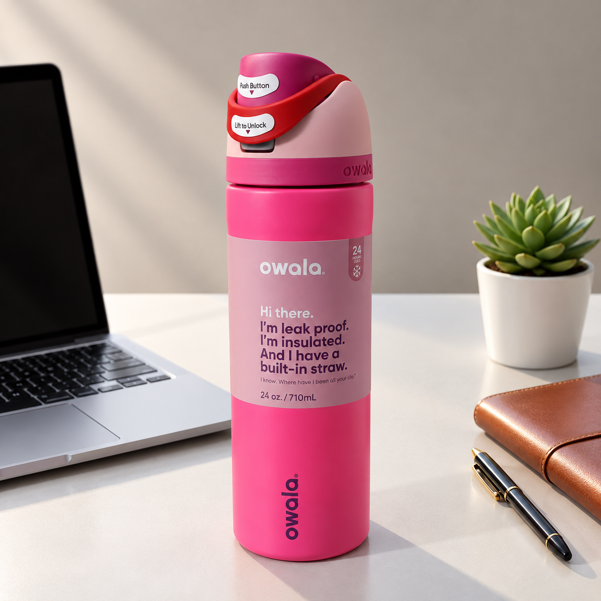 owala fuchia/pink 710 ml