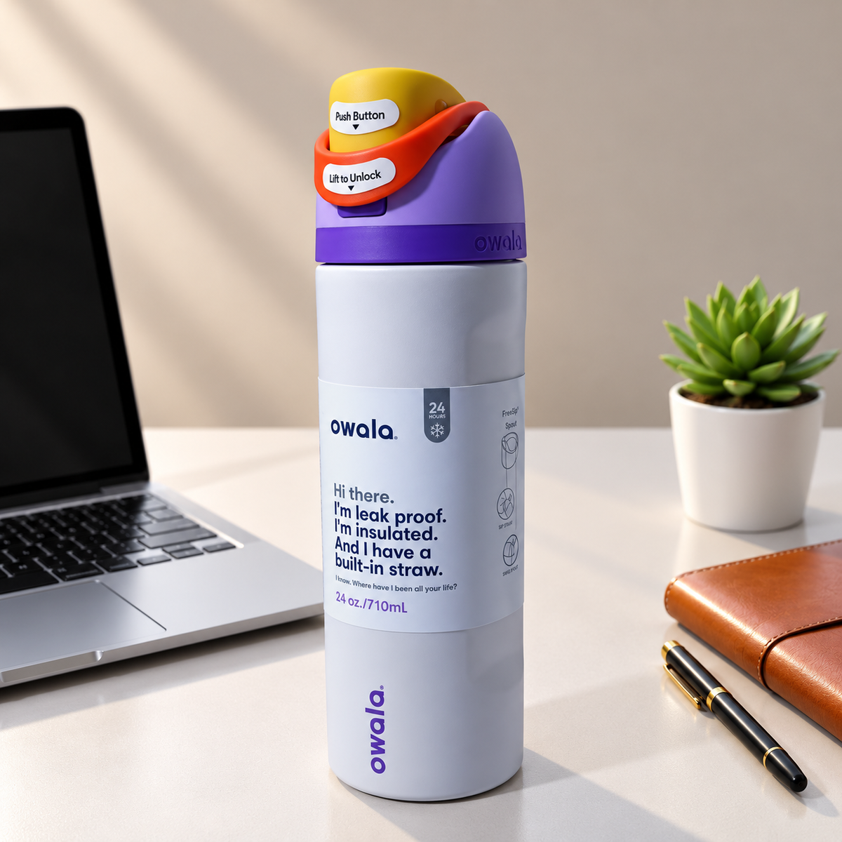 owala lavender / yellow 710ml