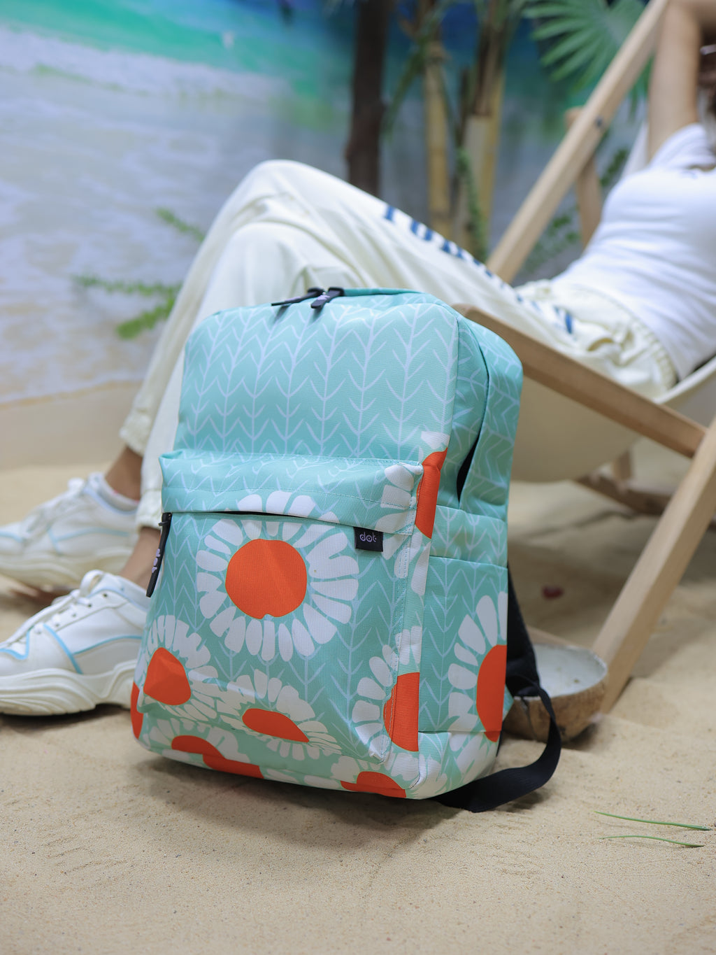 White Flower Backpack - dotgallery