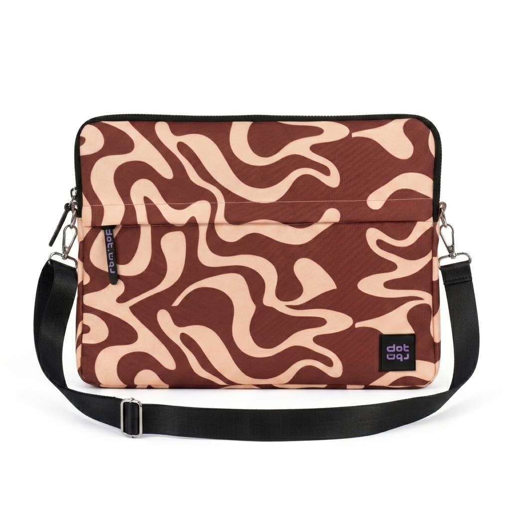 Mocha waves 15.6 inch Laptop Sleeve - dotgallery