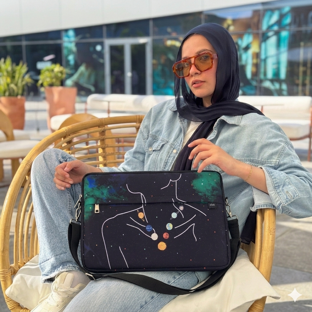 Planets necklace 15.6 inch Laptop Sleeve - dotgallery