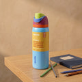 owala baby blue/red 1L