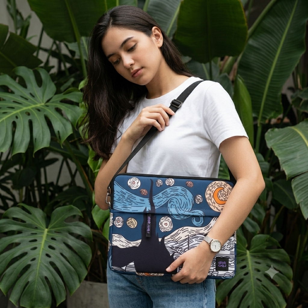 Starry Night Dark 15.6 inch Laptop Sleeve - dotgallery