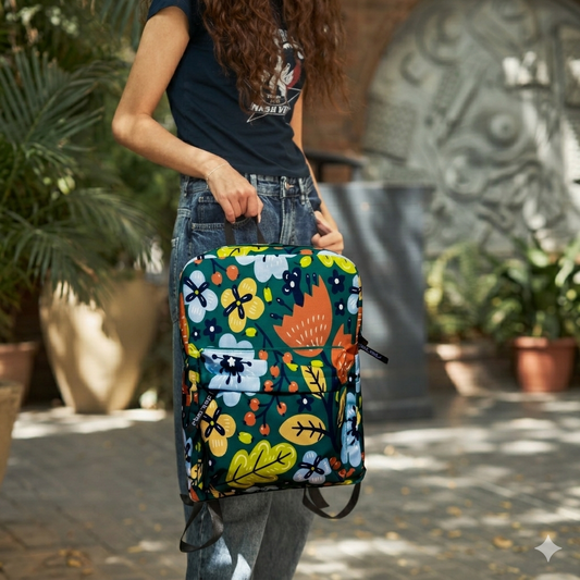 Floral Green Backpack - dotgallery