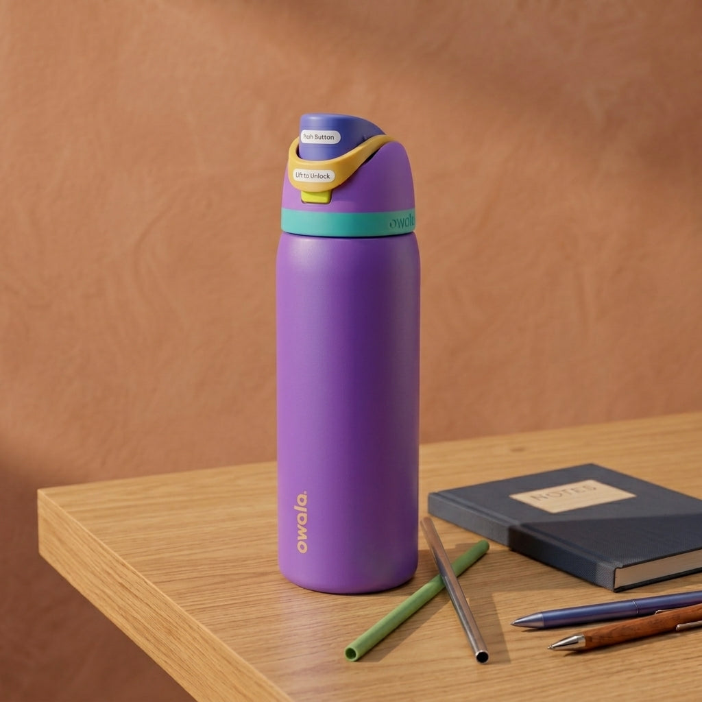 owala purple 1L / 2straw