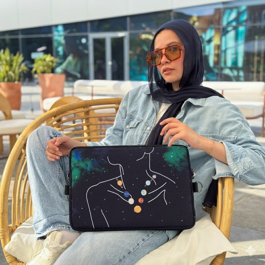 Planets necklace 15.6 inch Laptop Sleeve - dotgallery