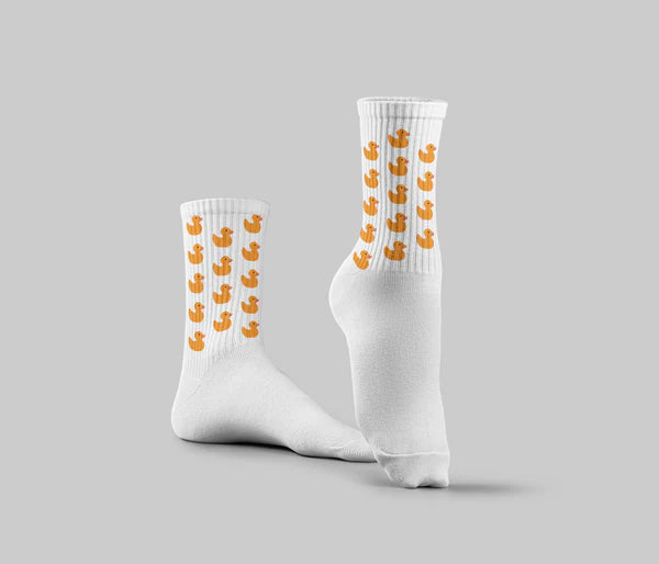 Duck white Mid Calf Socks - dotgallery