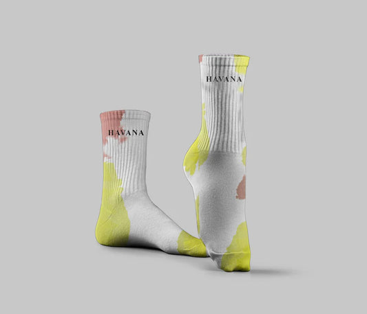 Yellow Red Tie Dye socks