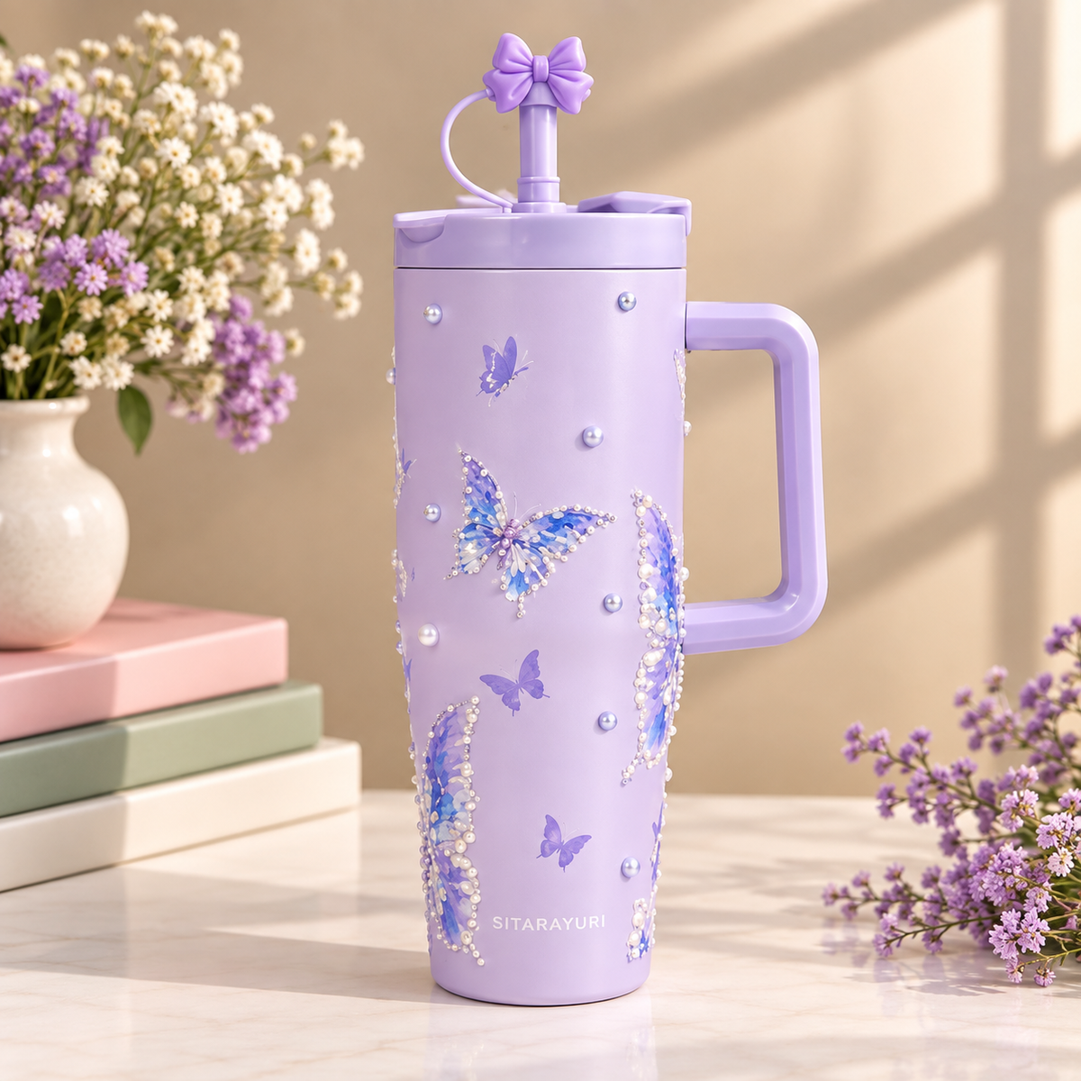 sitarayuri lavender butterflies  mug 1.2L