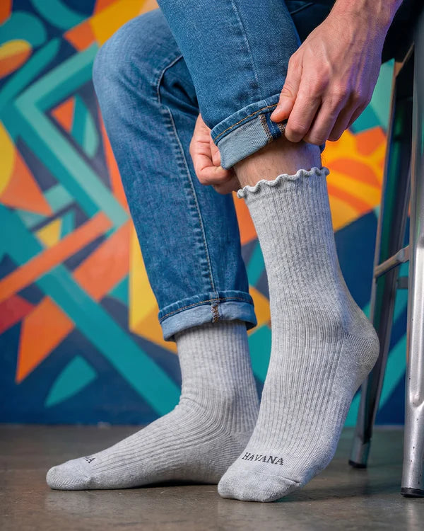 Light Gray Ripple Socks - dotgallery